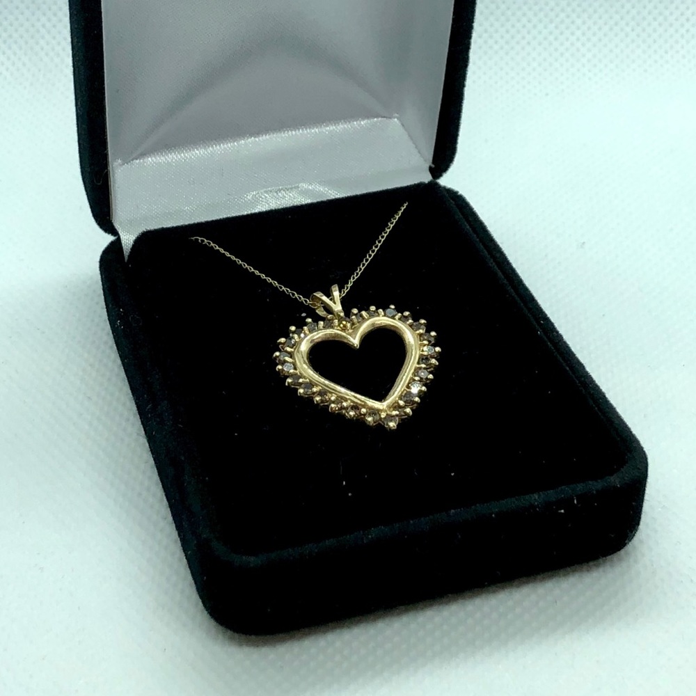 Vintage 10K Garnet Heart and 10k Chain